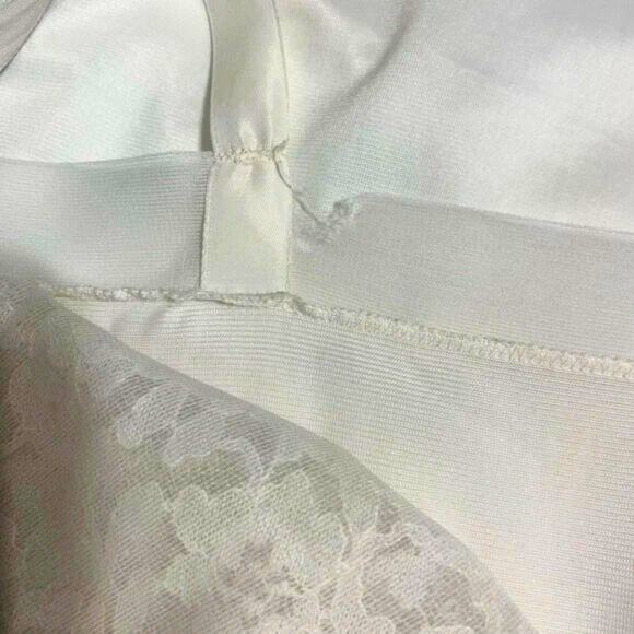 Vintage Lingerie White Lace Full Slip 100% Nylon Sz 38 Movie Star Embroidered - Picture 6 of 9
